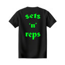 SETS 'N' REPS OVERSIZED T-SHIRT BLACK/GREEN